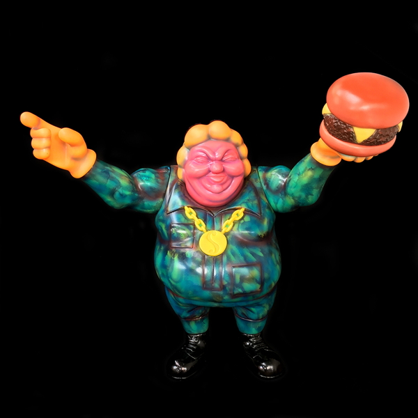 Ron English × BlackBook Toy EVIL MC “Another World Camo MC”one off by KENTH TOY WORKS